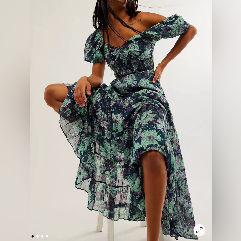 Free People Sundrenched Short-Sleeve Maxi Dress